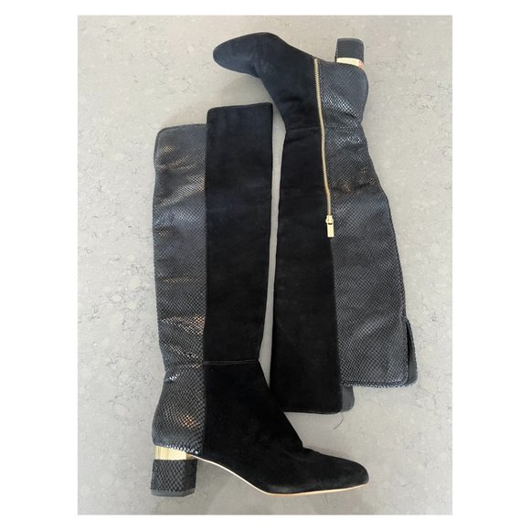 Michael Kors Black Suede Boots - Picture 2 of 9